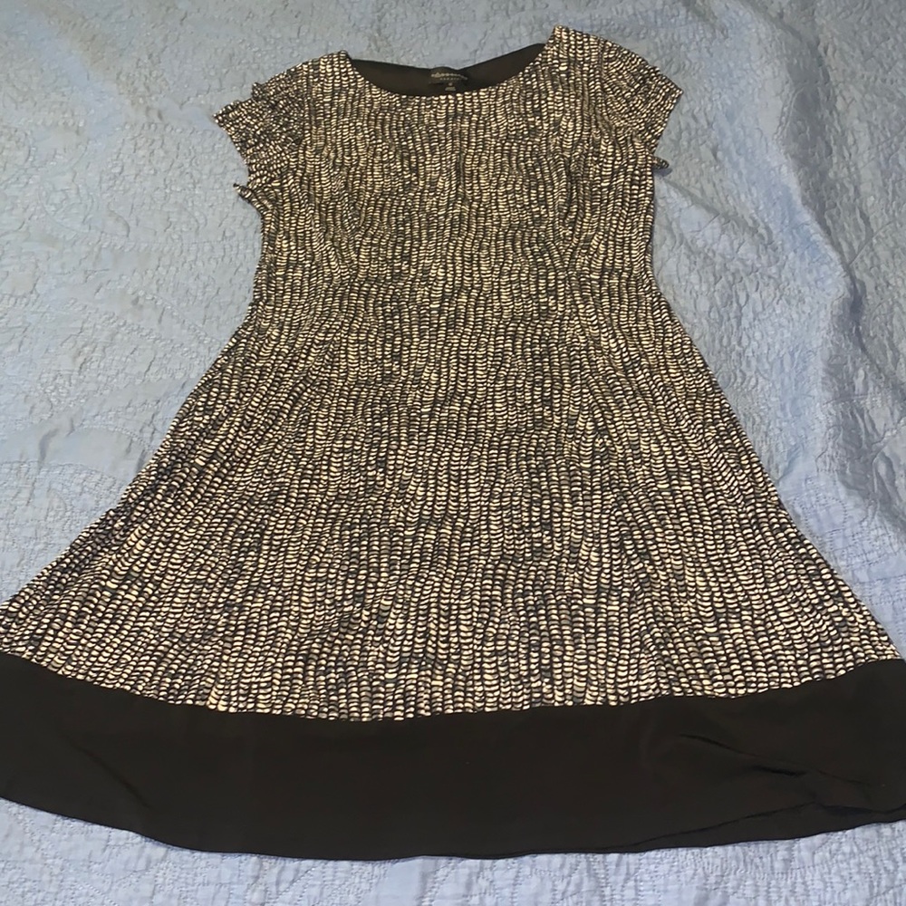 Professional black and white dress